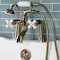Kingston Brass Deck Mount Clawfoot Tub Faucet with Hand Shower, Antique Brass KS268PXAB - alternate 3